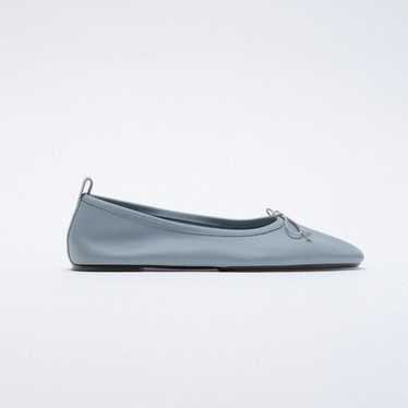 Zara Blue Leather Ballet Flats. Size 11.
