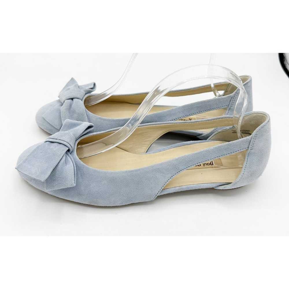 Paul Green Pacific Blue Suede Cutout Bow Flats Si… - image 5