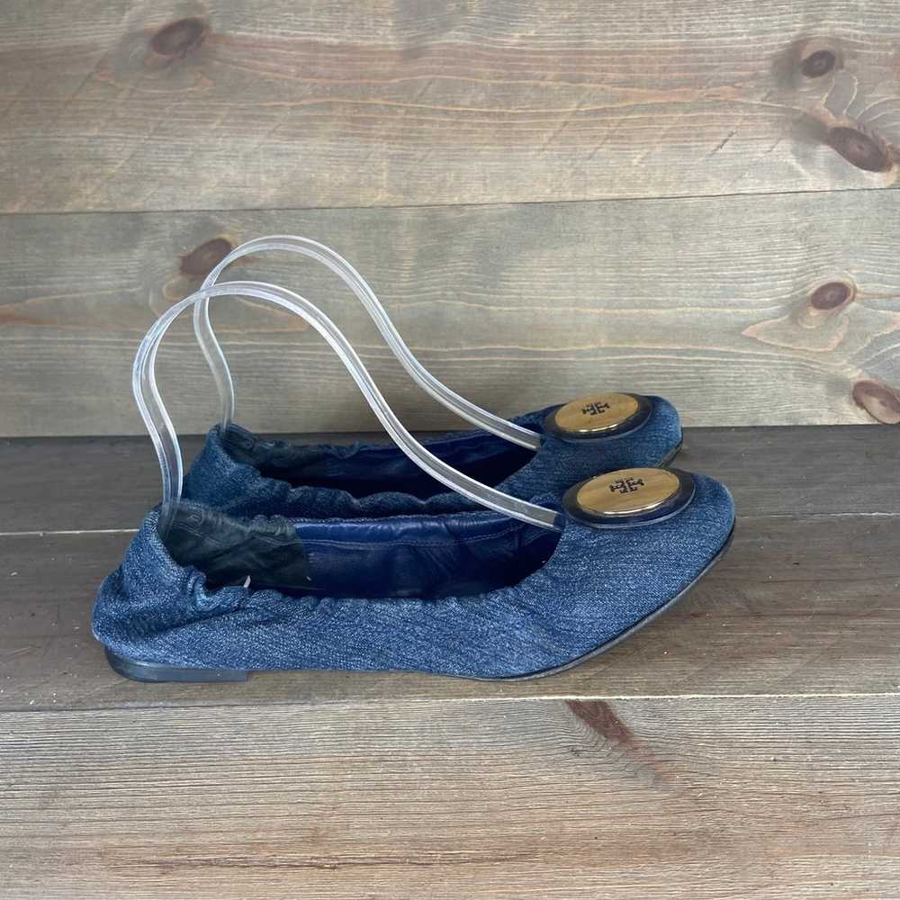 Tory Burch Womens size 9 shoes blue denim slip on… - image 2