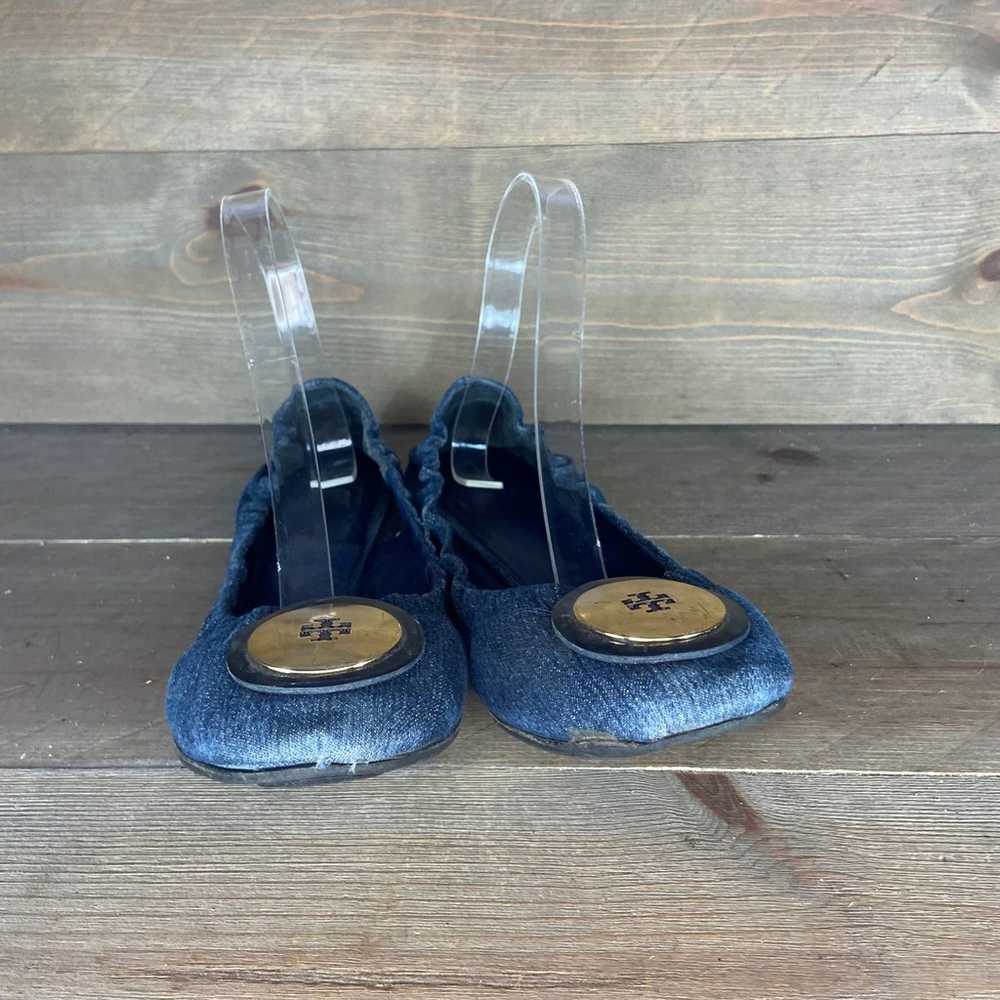 Tory Burch Womens size 9 shoes blue denim slip on… - image 5