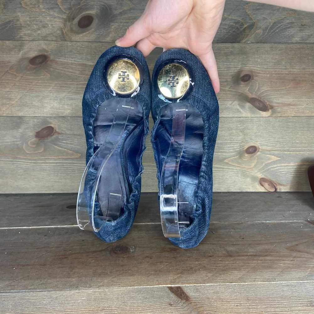 Tory Burch Womens size 9 shoes blue denim slip on… - image 8