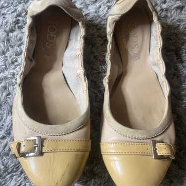 TOD'S Dee Ballerina flats w buckle tab sz 38.5. s… - image 1