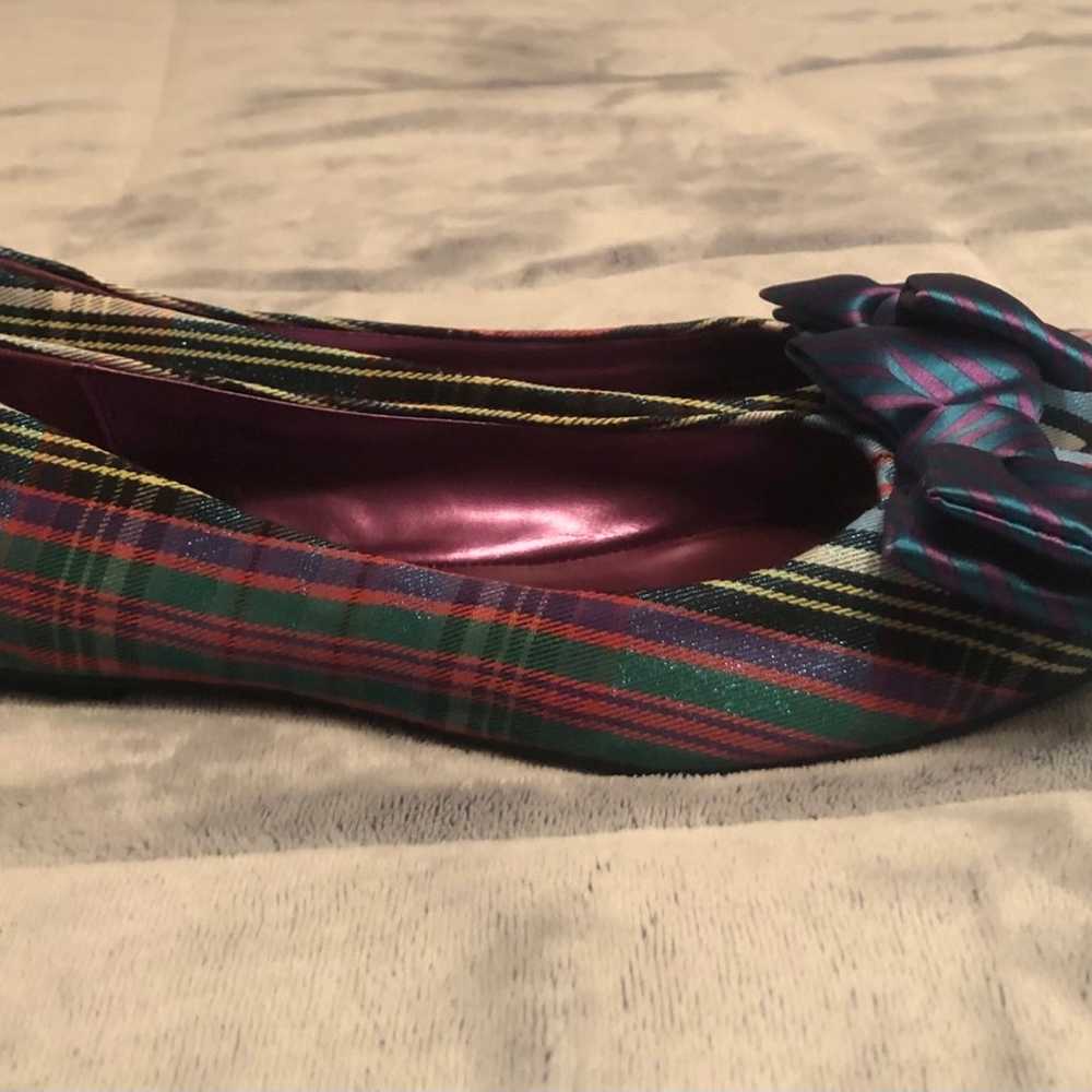 Coach Poppy Plaid Bow Tartan Flats - image 3