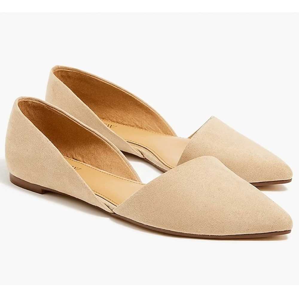 J.Crew $118 Zoe Sueded D'Orsay Flat Saddle Brown … - image 1