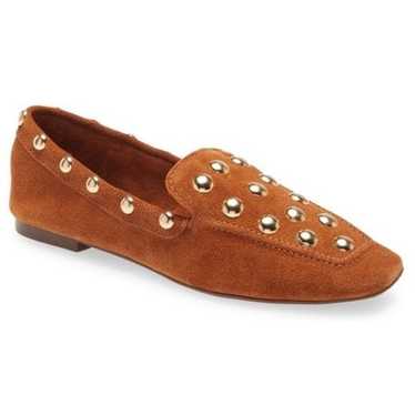 Schutz Laurie Suede/Leather Studded Loafer Flats i