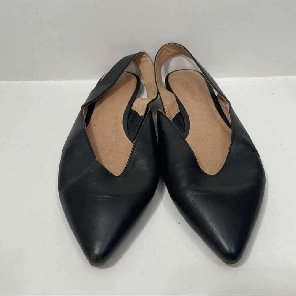 Madewell Black Pointed Toe Leather Flats - image 2