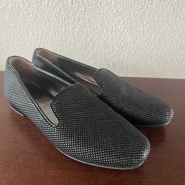 Donald Pliner Black Studded Leather Loafers size … - image 1
