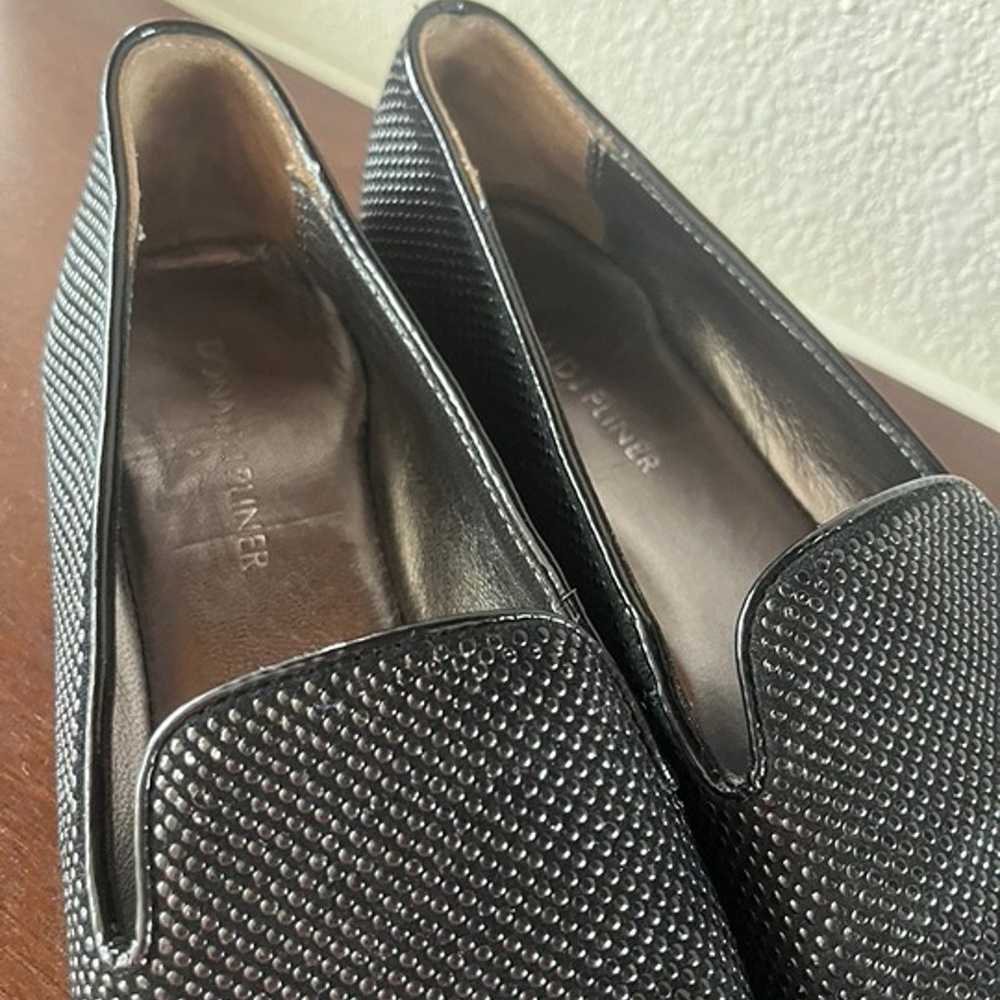 Donald Pliner Black Studded Leather Loafers size … - image 3