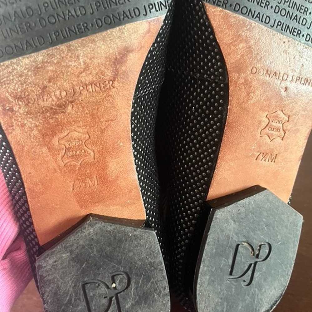 Donald Pliner Black Studded Leather Loafers size … - image 9