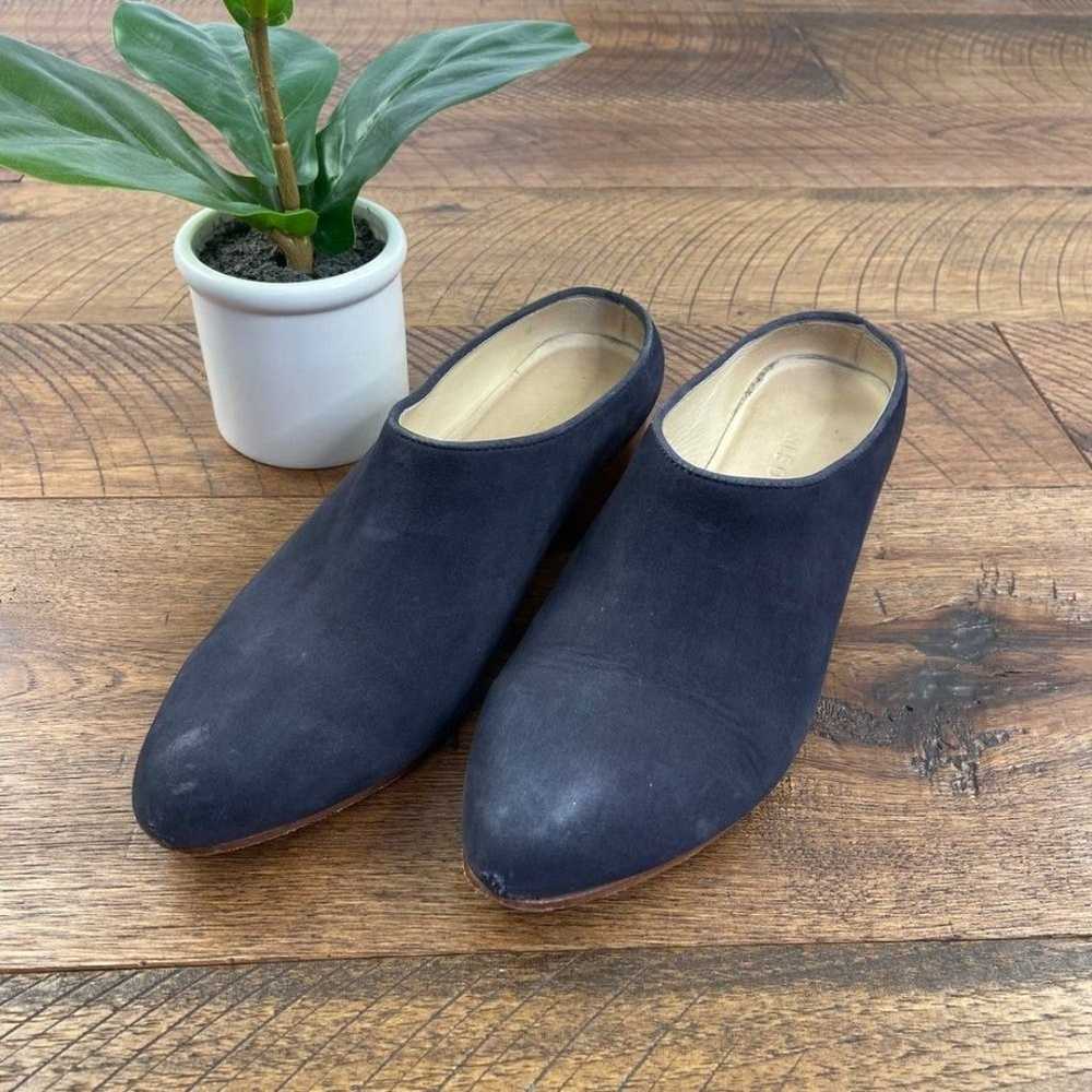 NISOLO 6.5 sofia leather slip on navy mule suede … - image 2