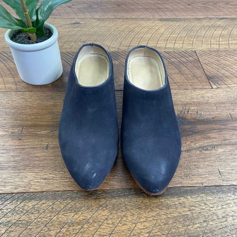 NISOLO 6.5 sofia leather slip on navy mule suede … - image 3
