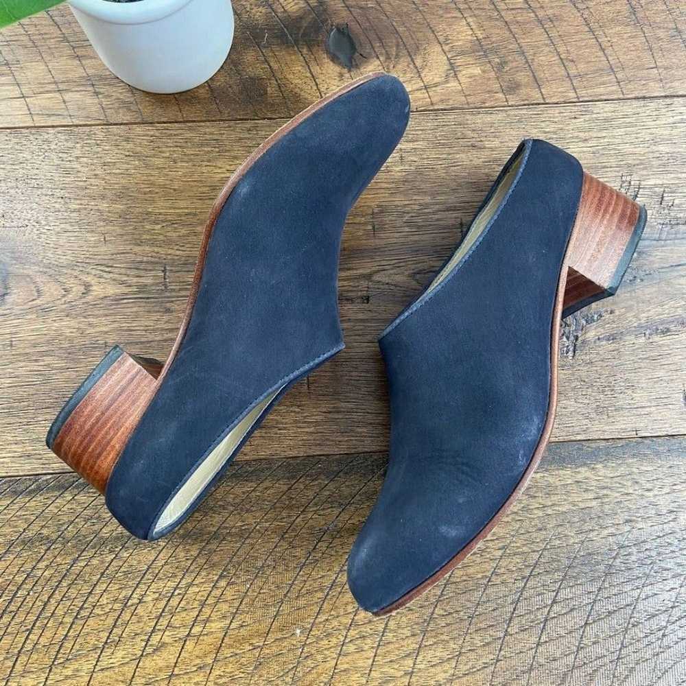 NISOLO 6.5 sofia leather slip on navy mule suede … - image 5