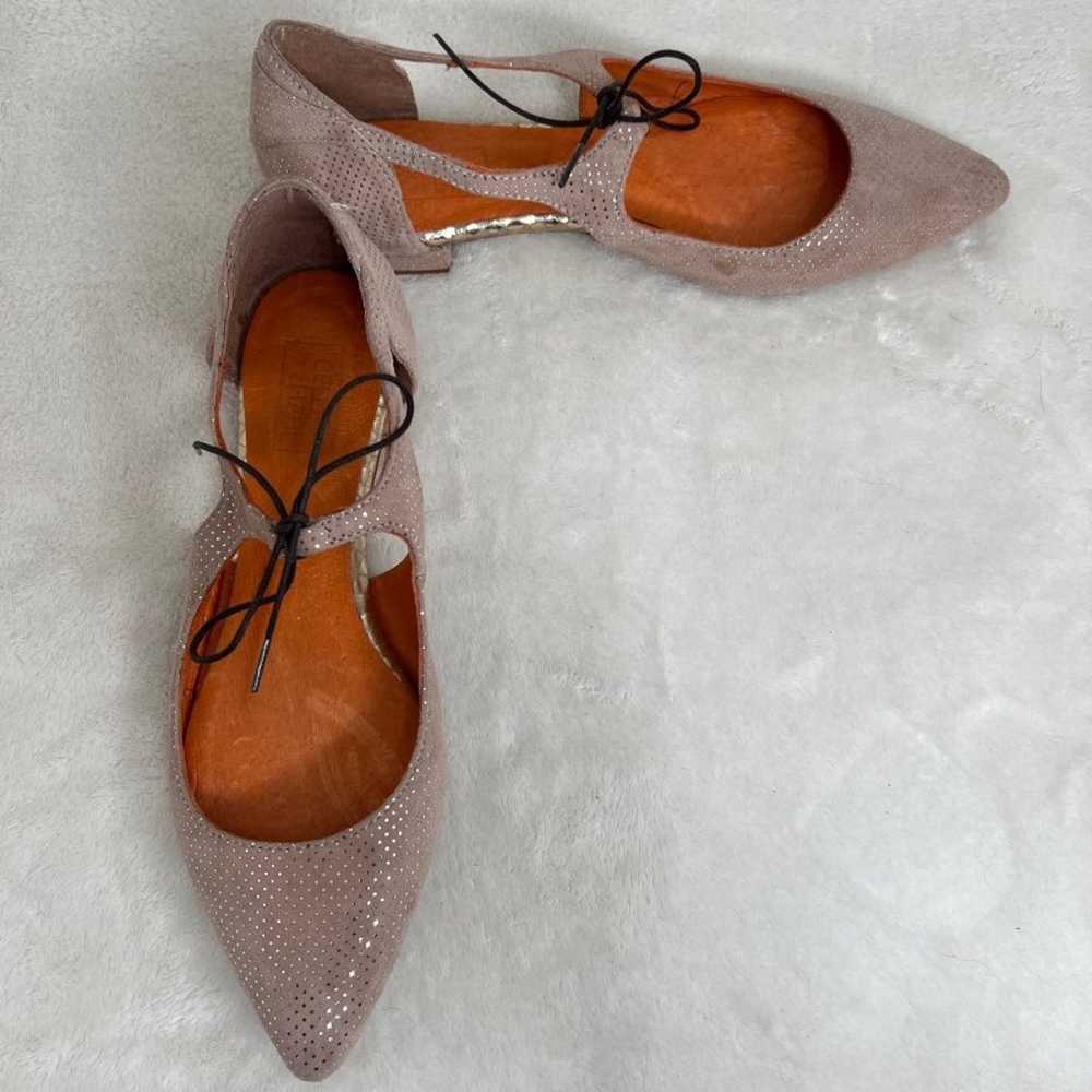 Belle Hari Pink With Silver Dots Flat Shoes Size … - image 1