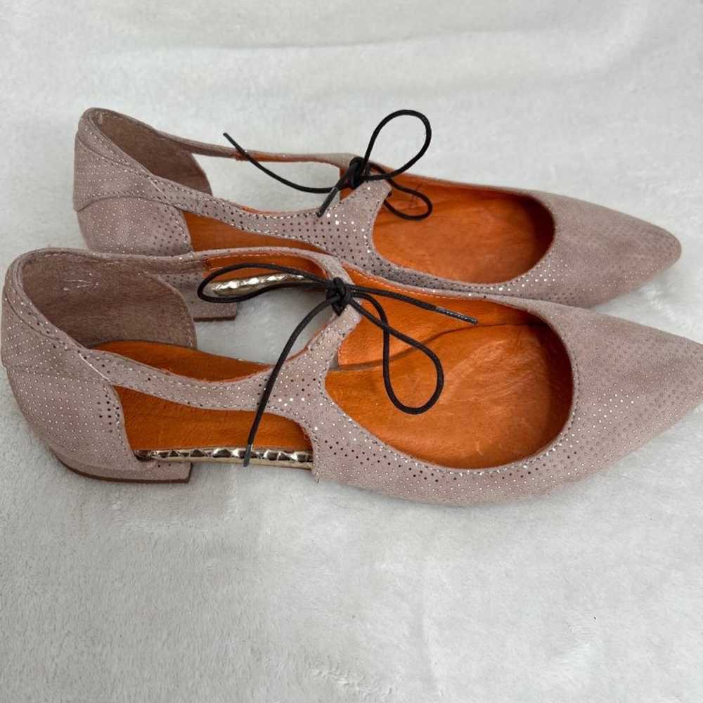 Belle Hari Pink With Silver Dots Flat Shoes Size … - image 5