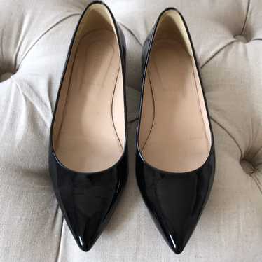 j crew black leather flats - image 1