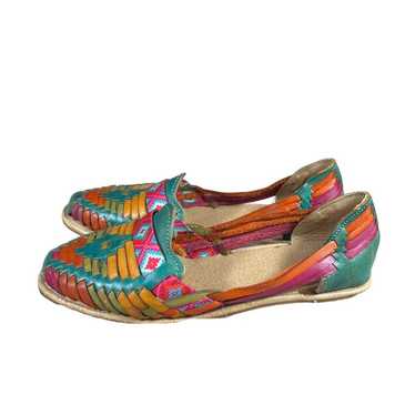 Handmade Multi Colored Leather Woven Huaraches