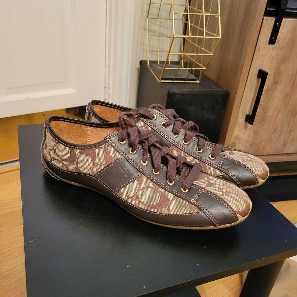 Coach Suee Brown Signature Leather Trim Shoes - image 3