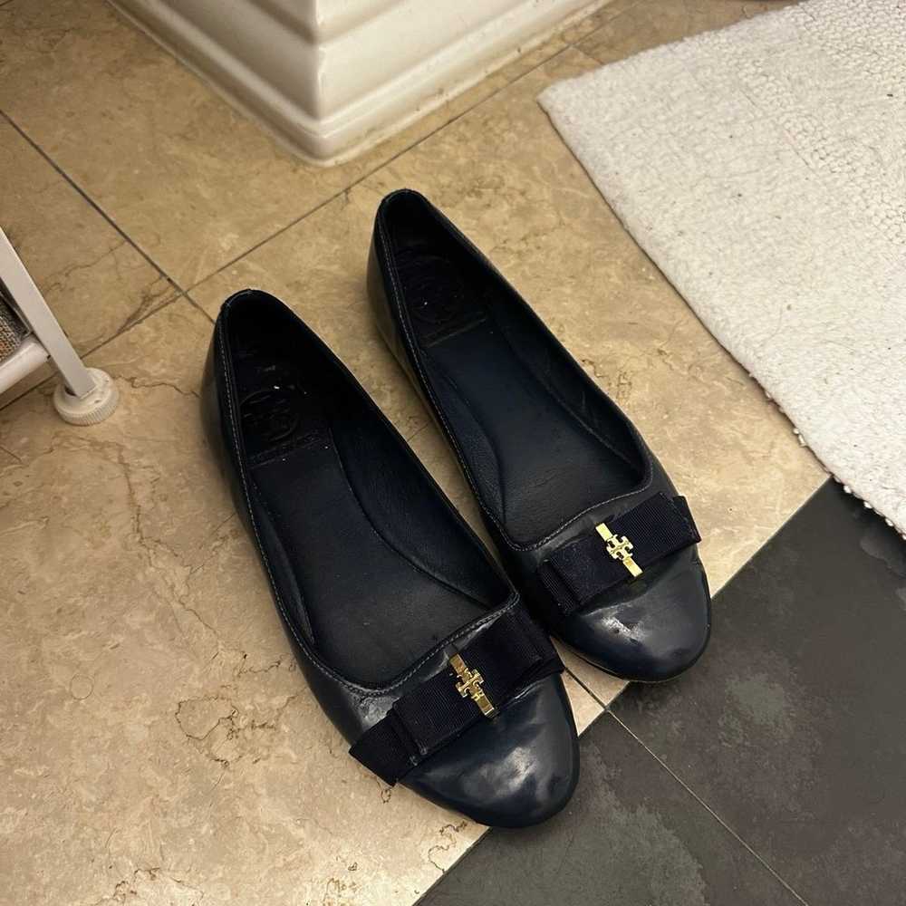 Tory Burch Navy Ballet Flats with Bow - image 1