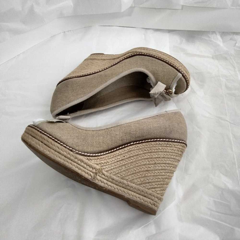 Tory Burch Jackie Peep Toe Wedges  SZ 9.5  B - image 5