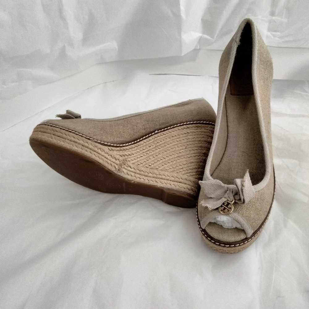 Tory Burch Jackie Peep Toe Wedges  SZ 9.5  B - image 9