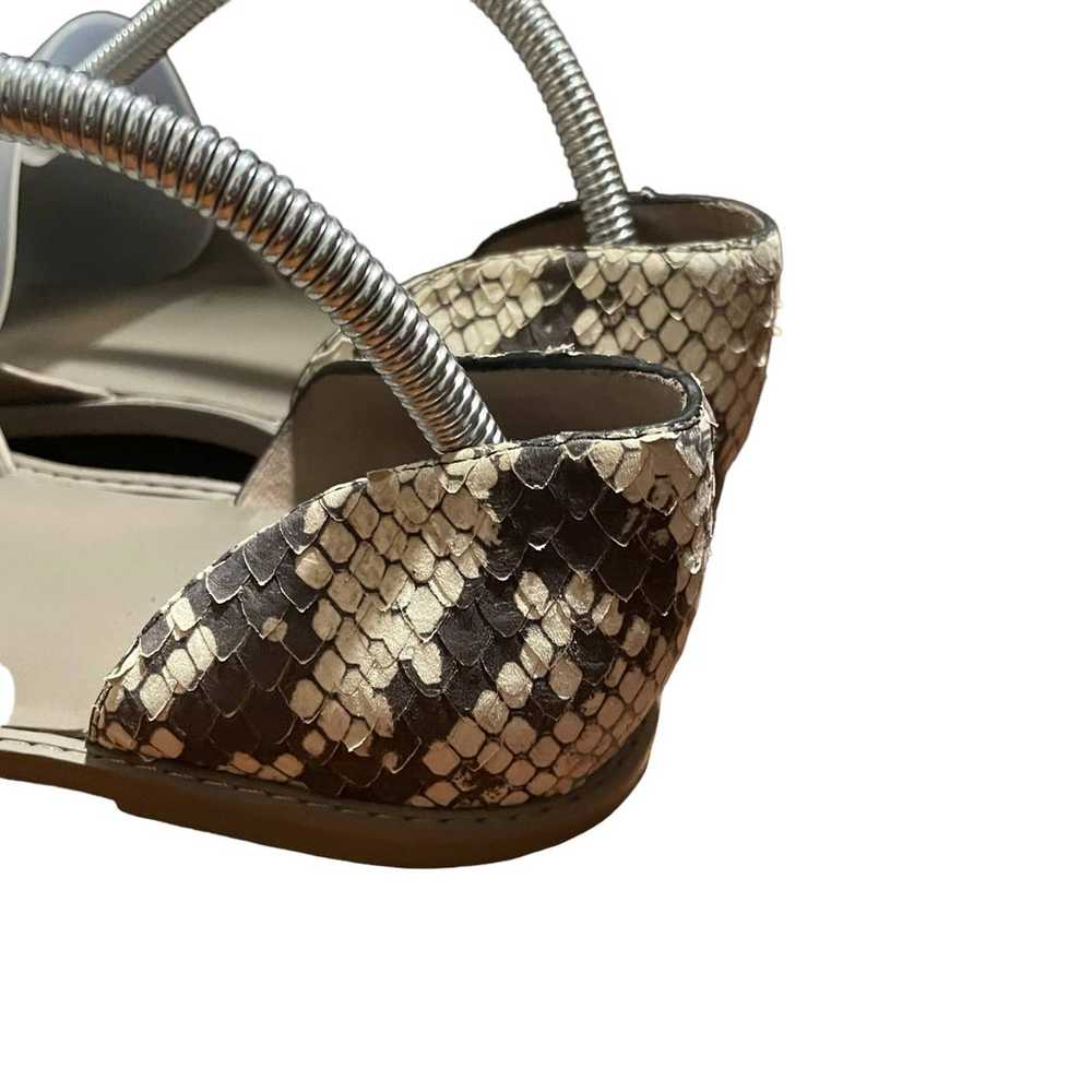Vince. D’Orsay Idara Leather Snakeskin Sandals/Fl… - image 5