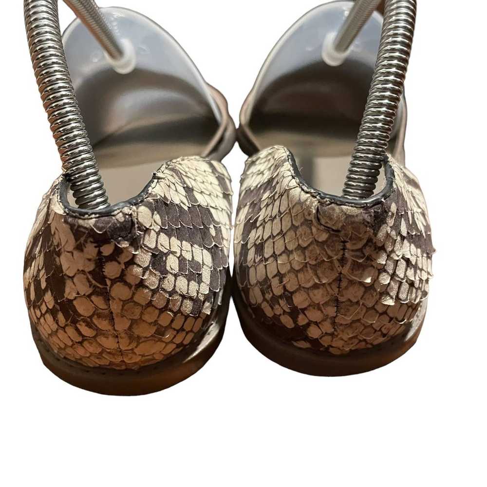 Vince. D’Orsay Idara Leather Snakeskin Sandals/Fl… - image 8