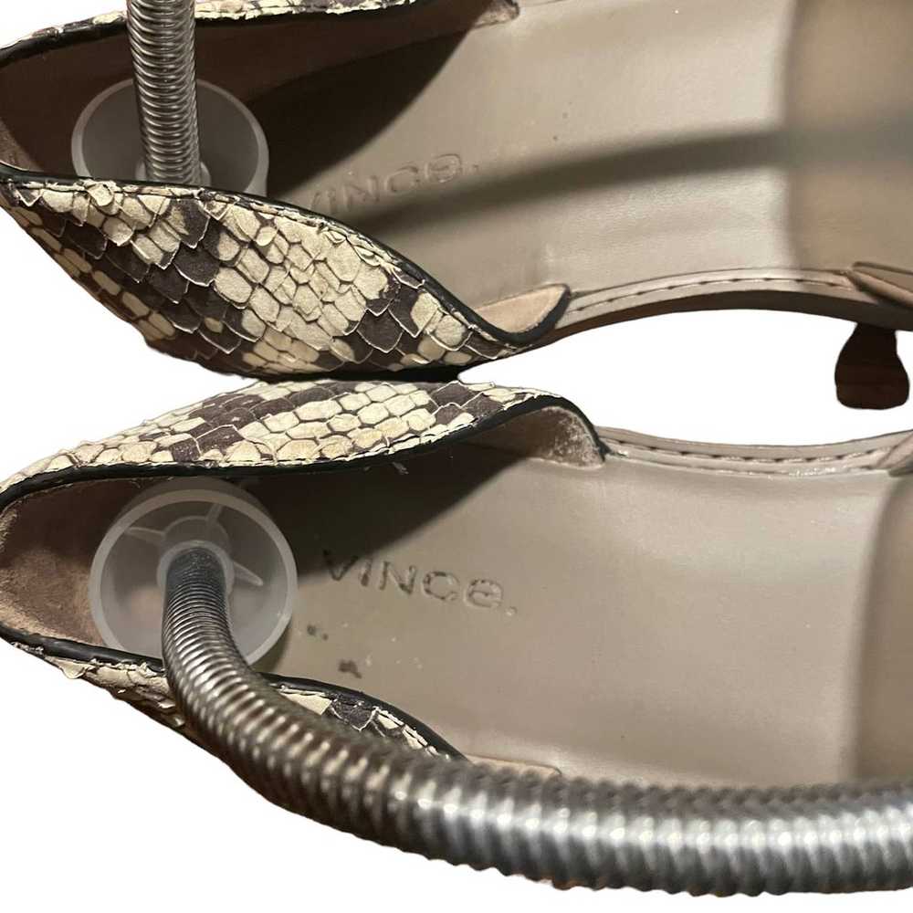 Vince. D’Orsay Idara Leather Snakeskin Sandals/Fl… - image 9