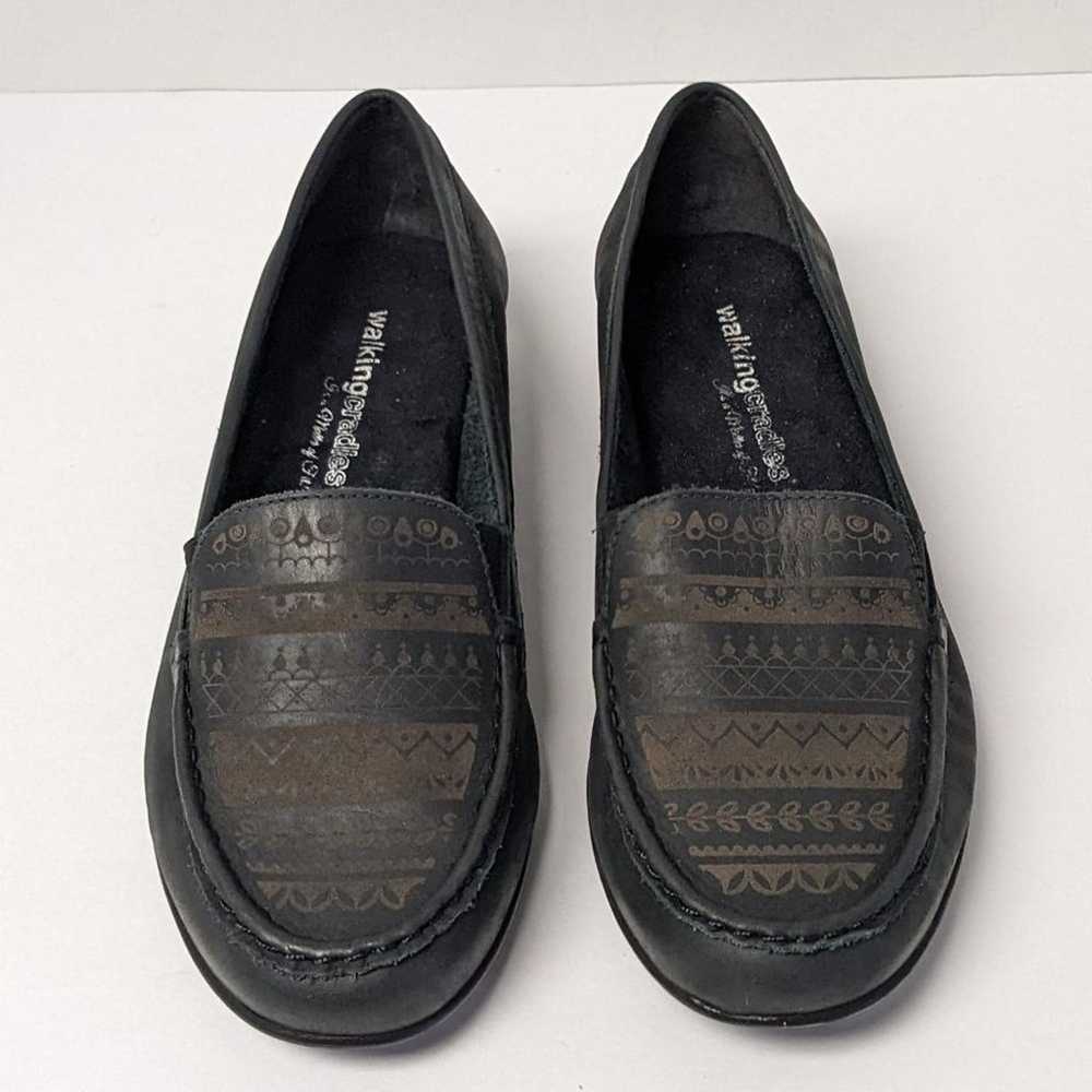 Walking Cradles Mick Loafers, Black Antique Leath… - image 3