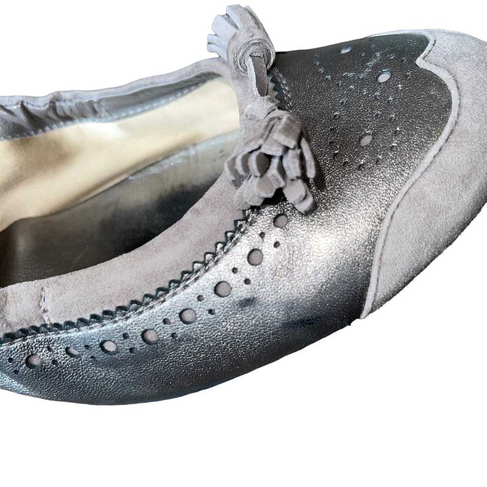 Tod's Gray Tassel Round Toe Leather Driving Balle… - image 7
