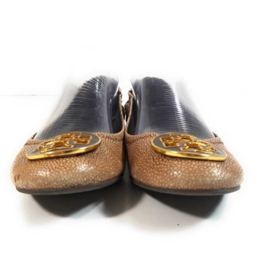 Tory Burch Reva Tumbled Brown Flats 7 M - image 4