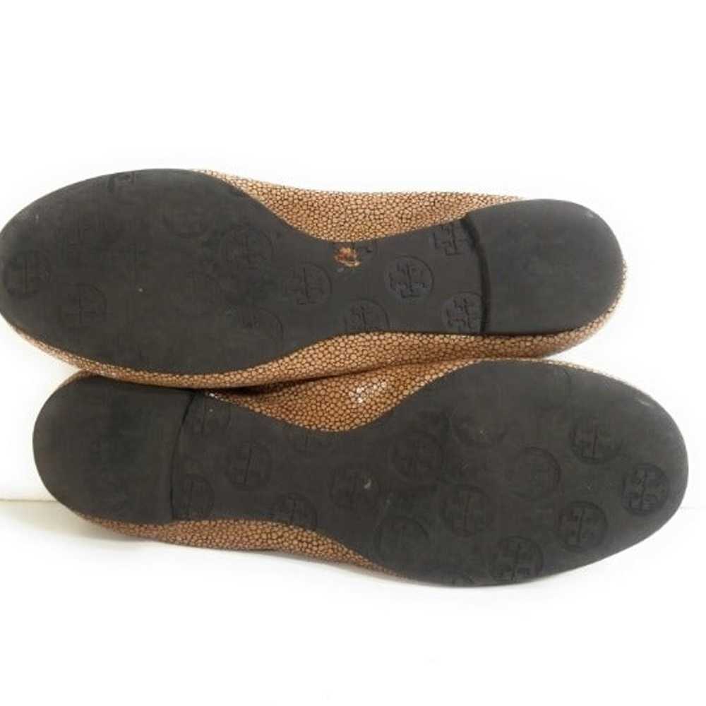 Tory Burch Reva Tumbled Brown Flats 7 M - image 6