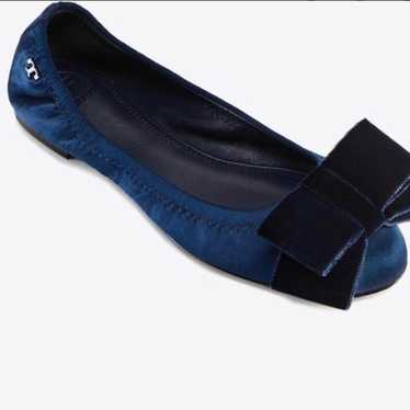 Tory Burch Navy Viola Bow Ballet Flats - image 1