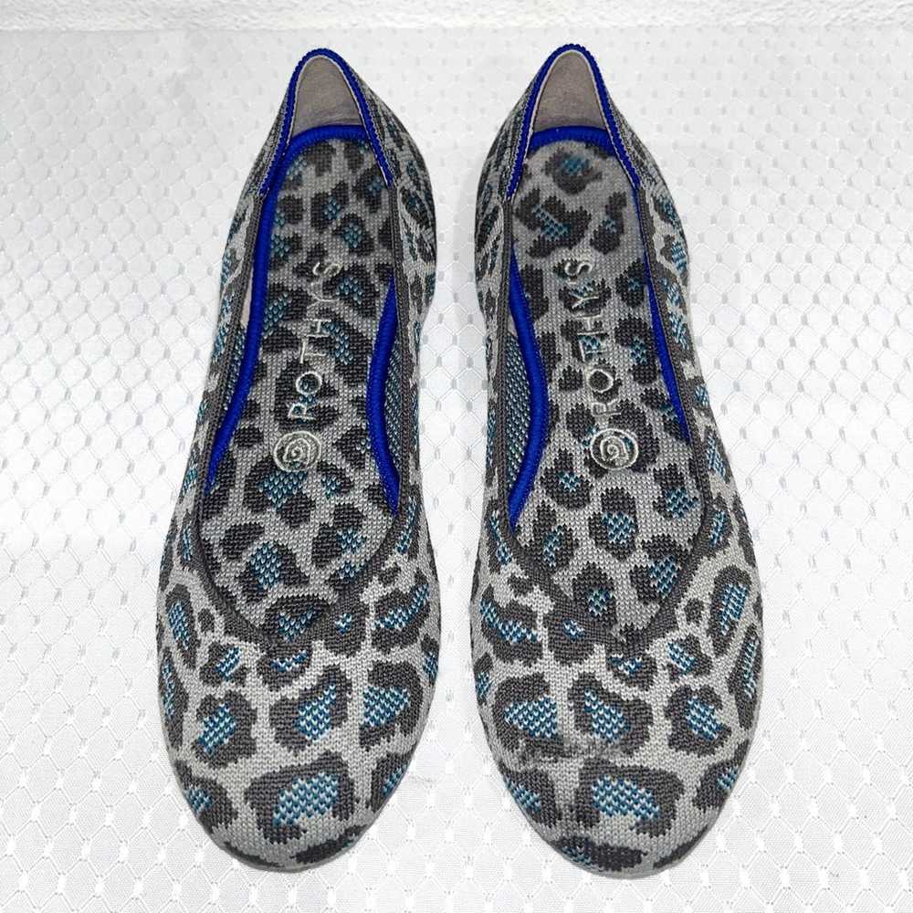 ROTHYS GREY/BLUE LEOPARD PRINT THE FLAT SIZE 7.5 - image 1