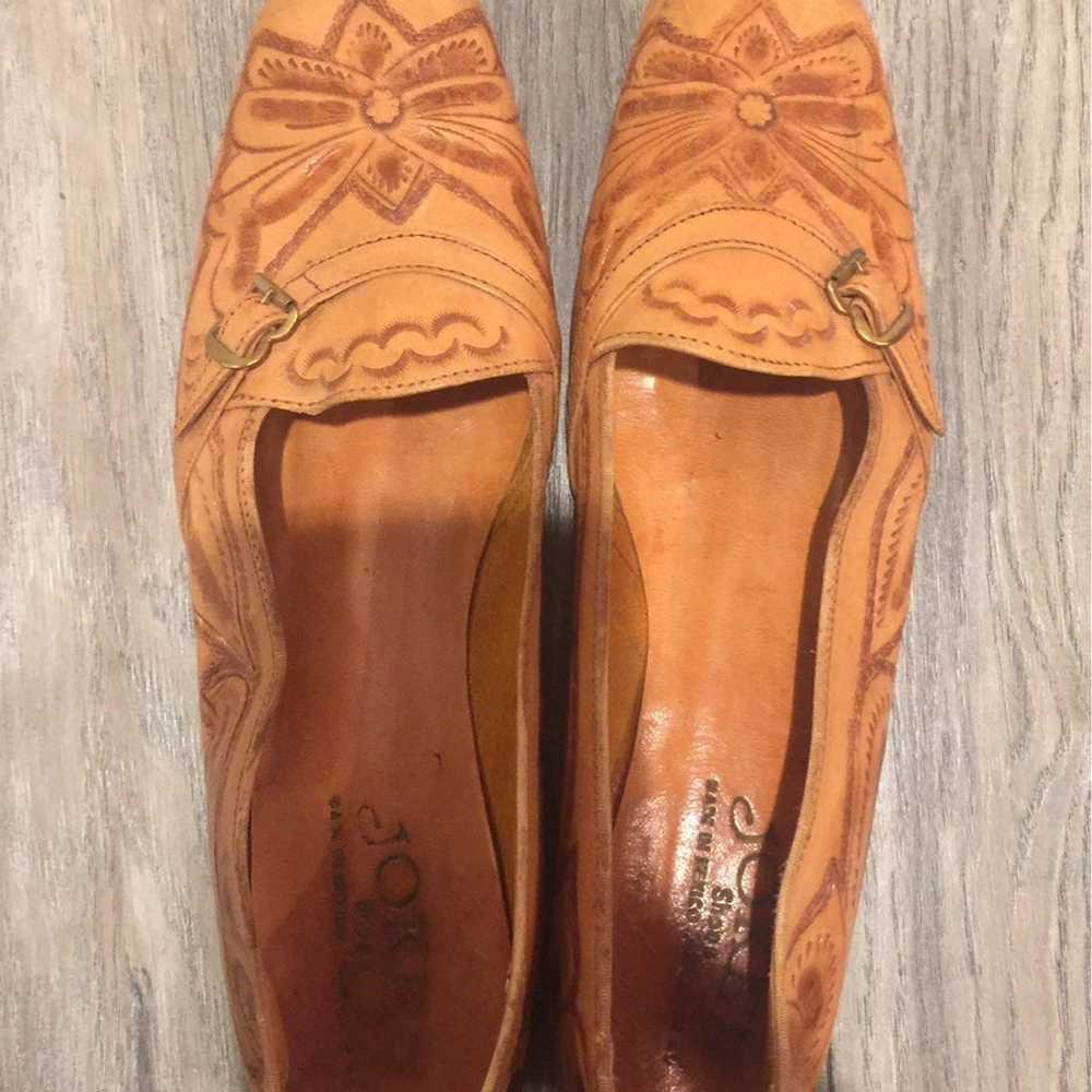 1950's Hand Made Hand Tooled Tan Leather - image 11