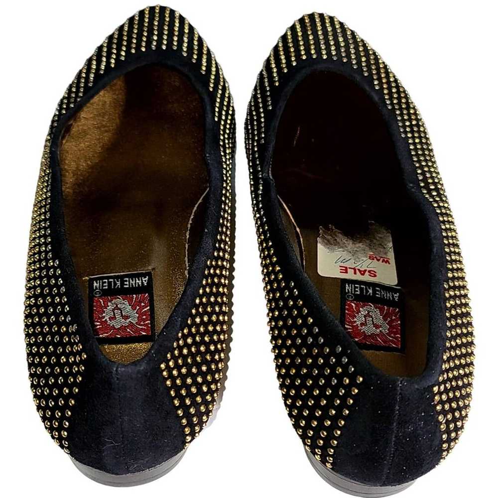 Vtg Anne Klein Italy 80s NOS Flats Loafers Black … - image 6