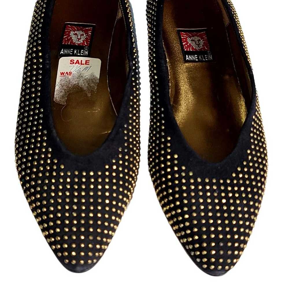 Vtg Anne Klein Italy 80s NOS Flats Loafers Black … - image 8