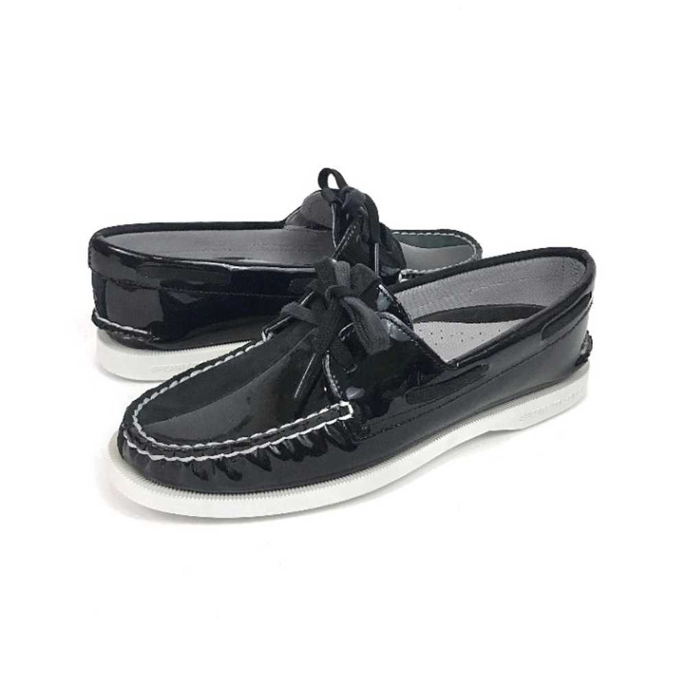 NWOT Sperry Top-Sider Black Suede Patent Port Sta… - image 1