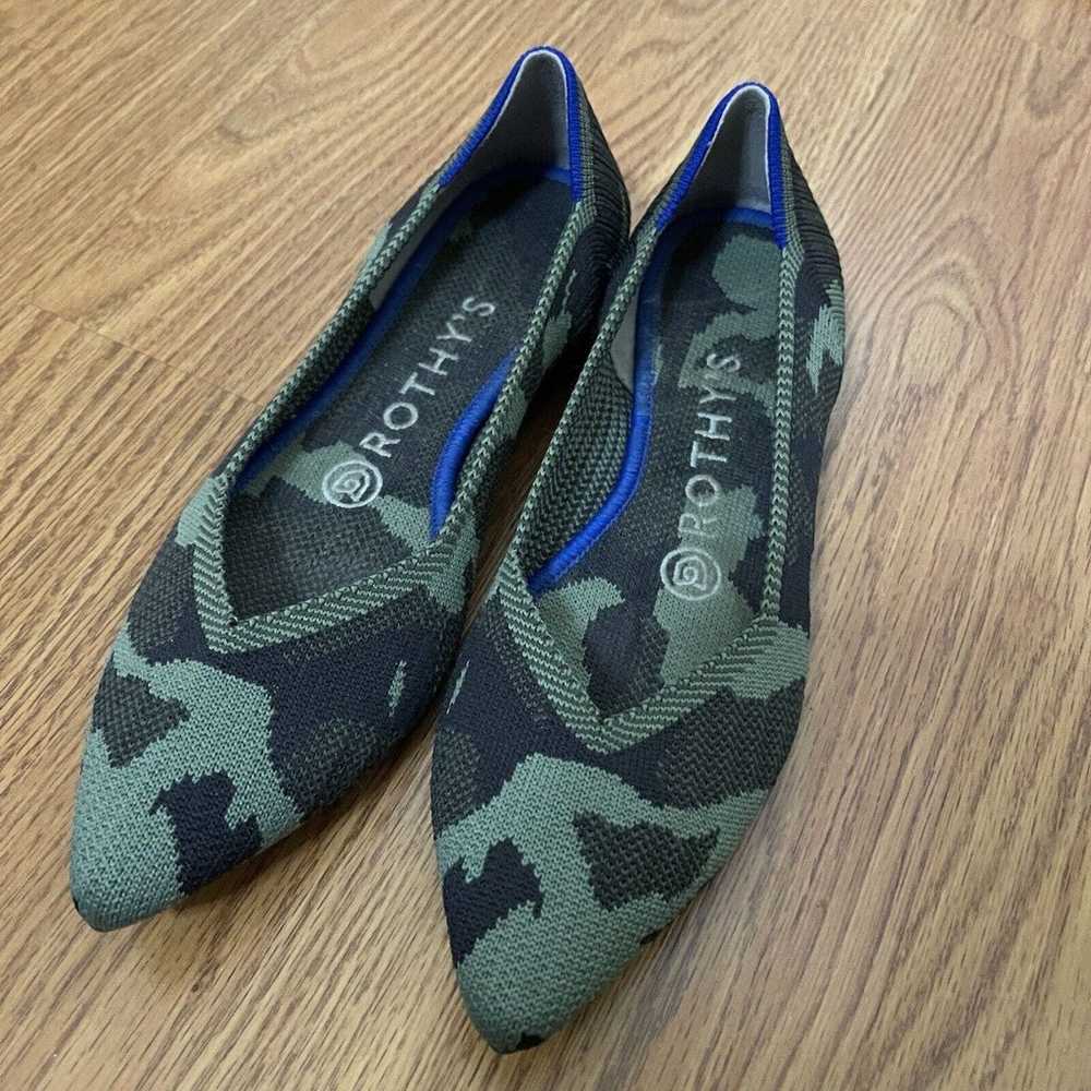 Rothy's The Point Olive Camo Womens Green Flats P… - image 1