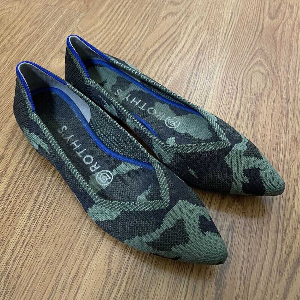 Rothy's The Point Olive Camo Womens Green Flats P… - image 2