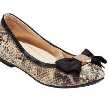 Cole Haan Tali Bow Snake Skin Flats - image 1