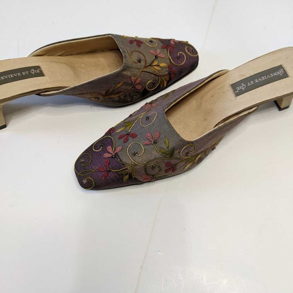 Genevieve et gie floral pointed toe slip on block - image 11