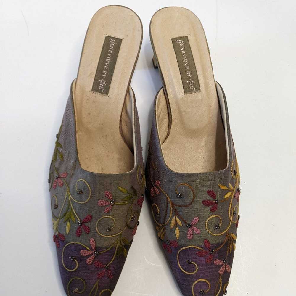 Genevieve et gie floral pointed toe slip on block - image 6