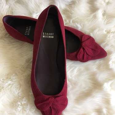 Stuart Weitzman Red Suede Flats - image 1