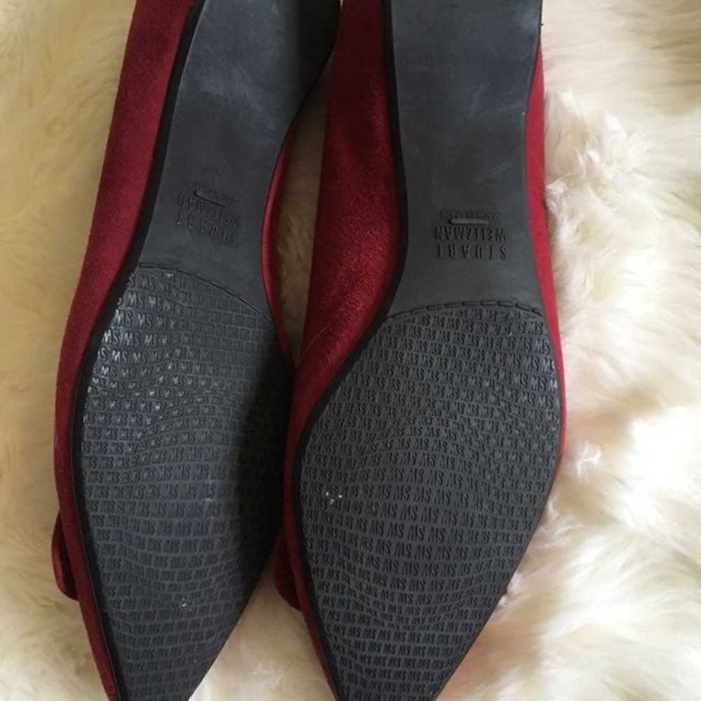 Stuart Weitzman Red Suede Flats - image 7