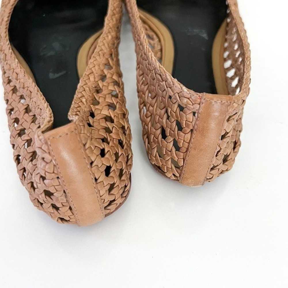 Tory Burch Carlyle Woven Leather Ballet Flats Bro… - image 5