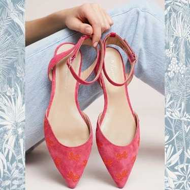 Anthropologie Bow Suede Flats