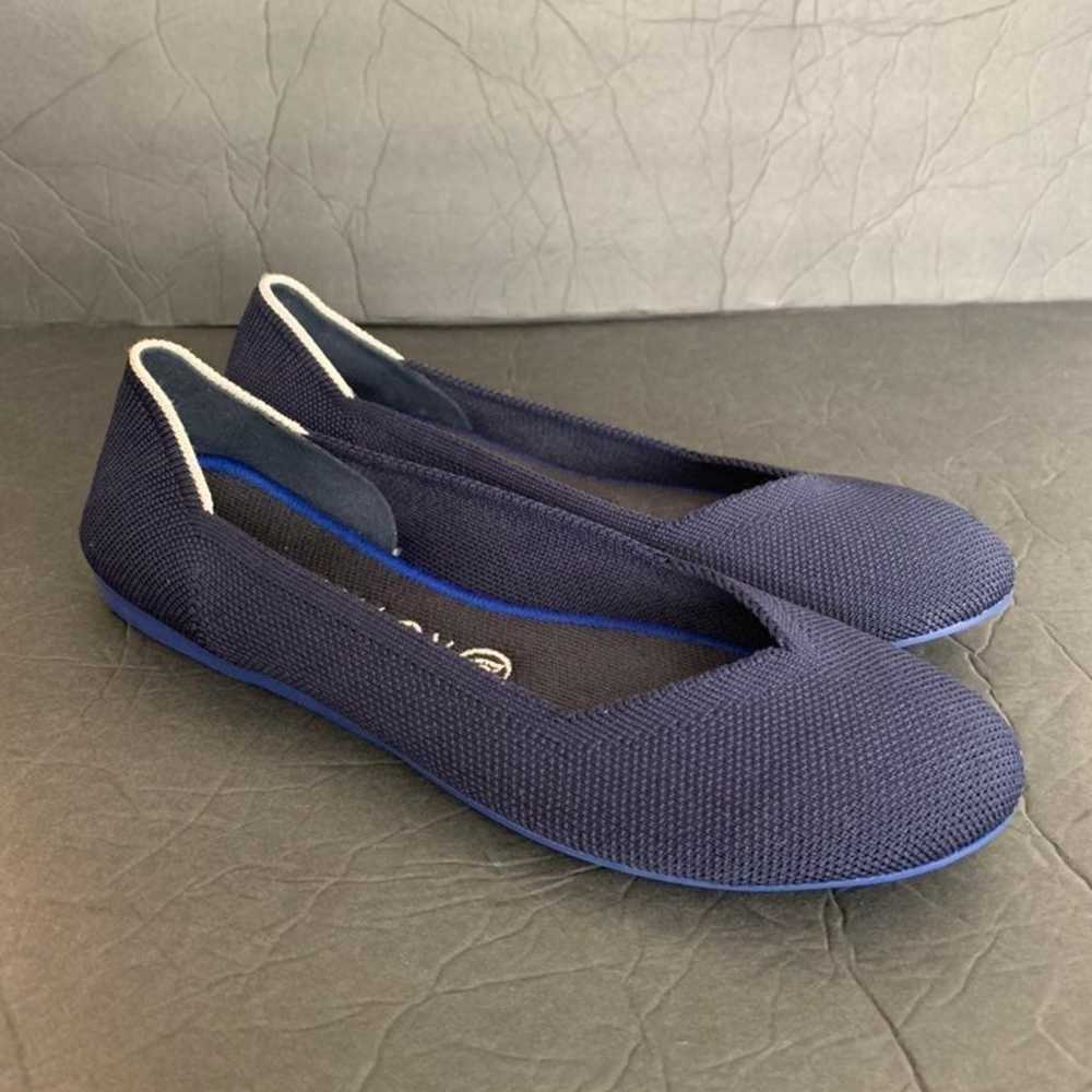 rothys navy blue flats wo's sz 8 - image 1