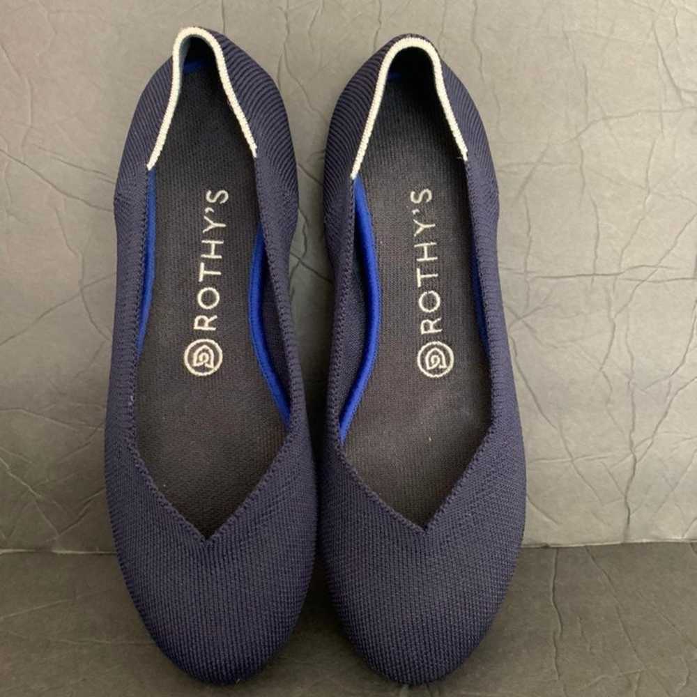 rothys navy blue flats wo's sz 8 - image 2