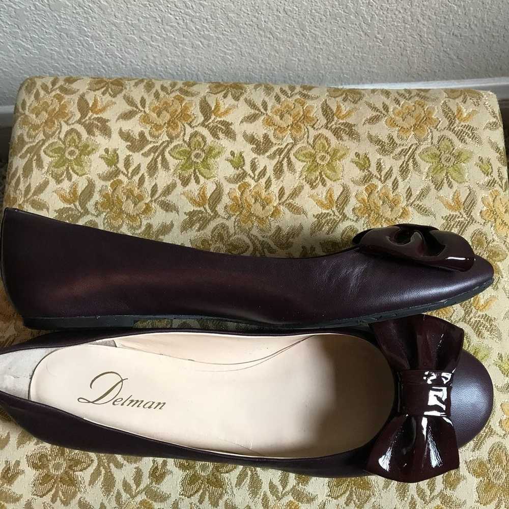 New Delman Maroon Flats 9.5 - image 2