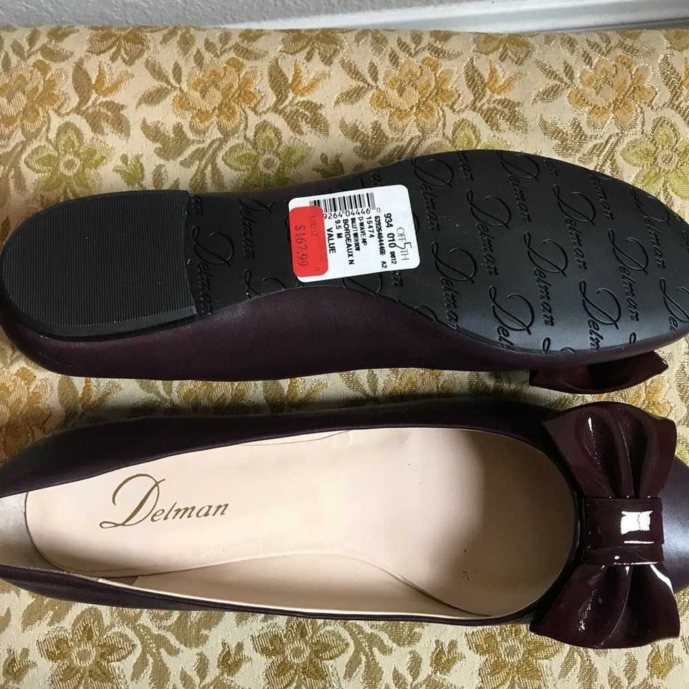 New Delman Maroon Flats 9.5 - image 3